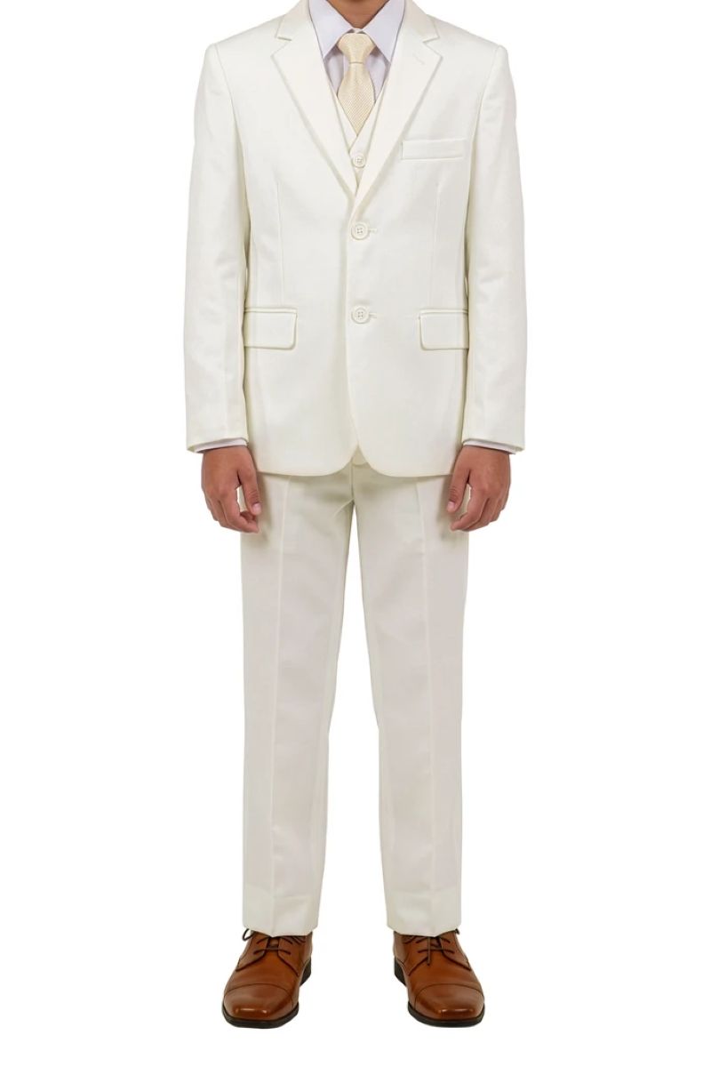 Classic Boy Suit 5 Piece Set Off White