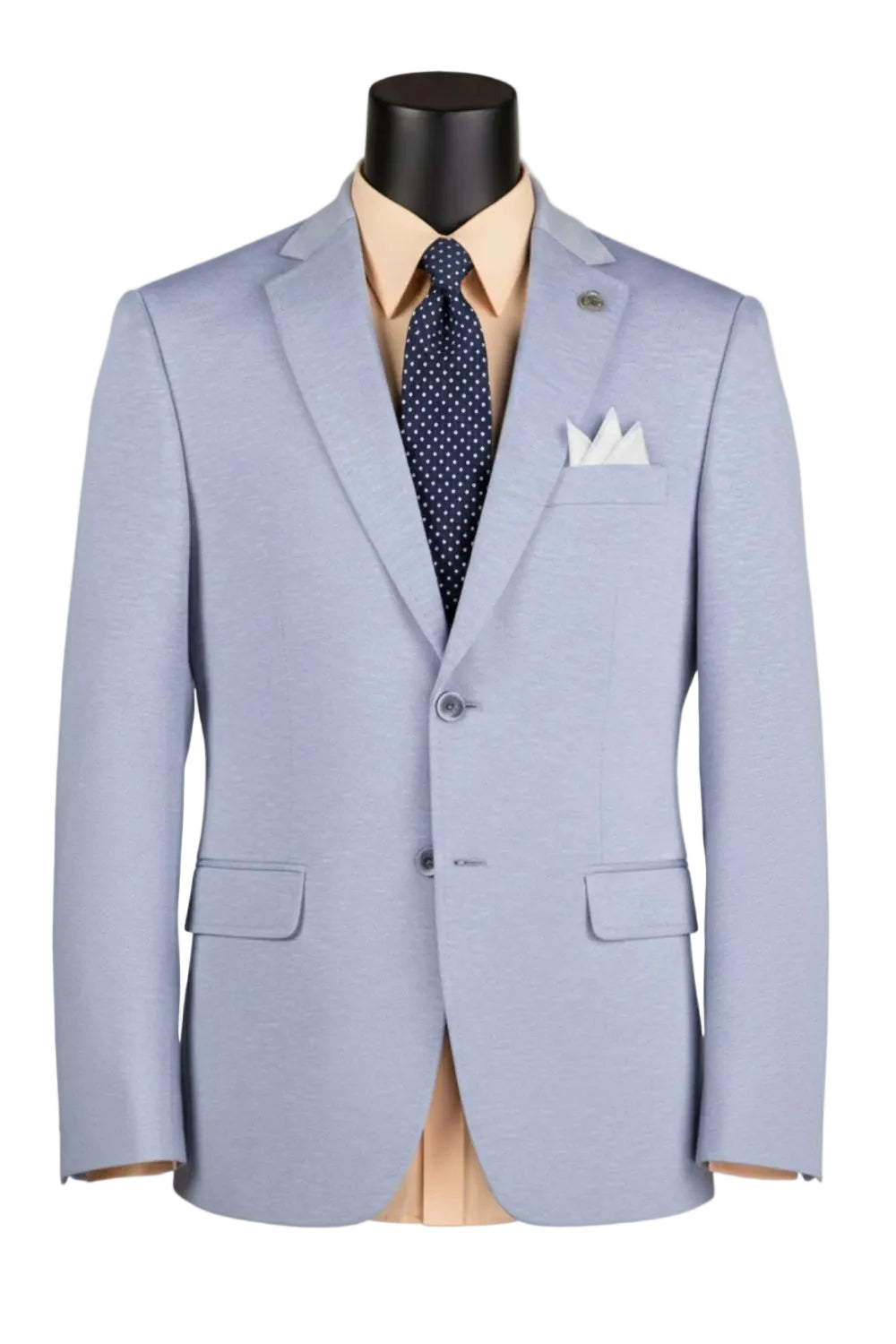 Light Blue Modern Fit Textured Pick Stitch Blazer