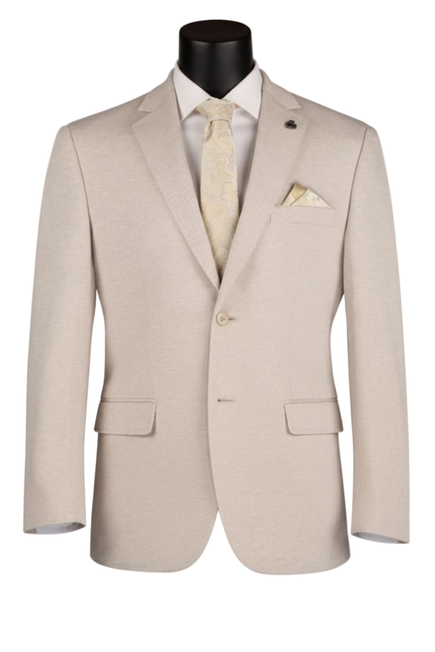 Oatmeal Modern Fit Textured Pick Stitch Blazer