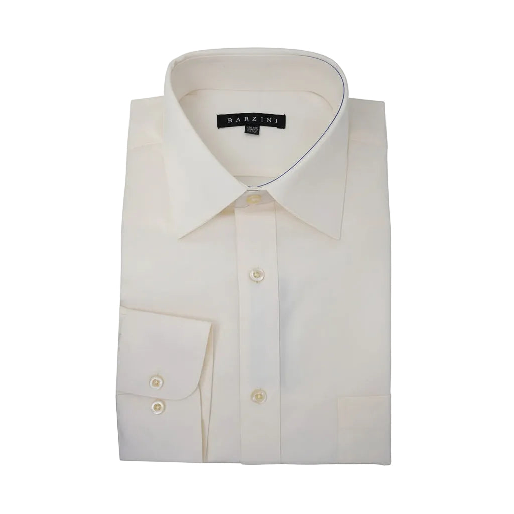 Men's Modern Fit Dress Shirt Convertible Cuff in Ivory 18½ 34/35 / Ivory