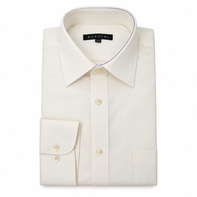 Modern Fit Dress Shirt Convertible Cuff in Ivory