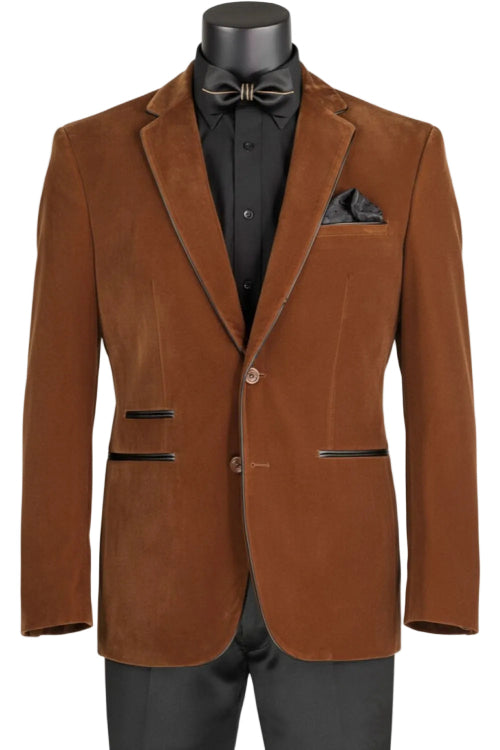 Bourbon slim fit men's velvet sport coat
