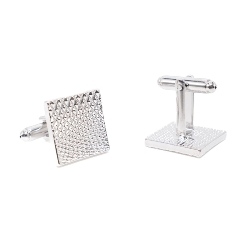 Silver Criss-Cross engraved Cuff Links
