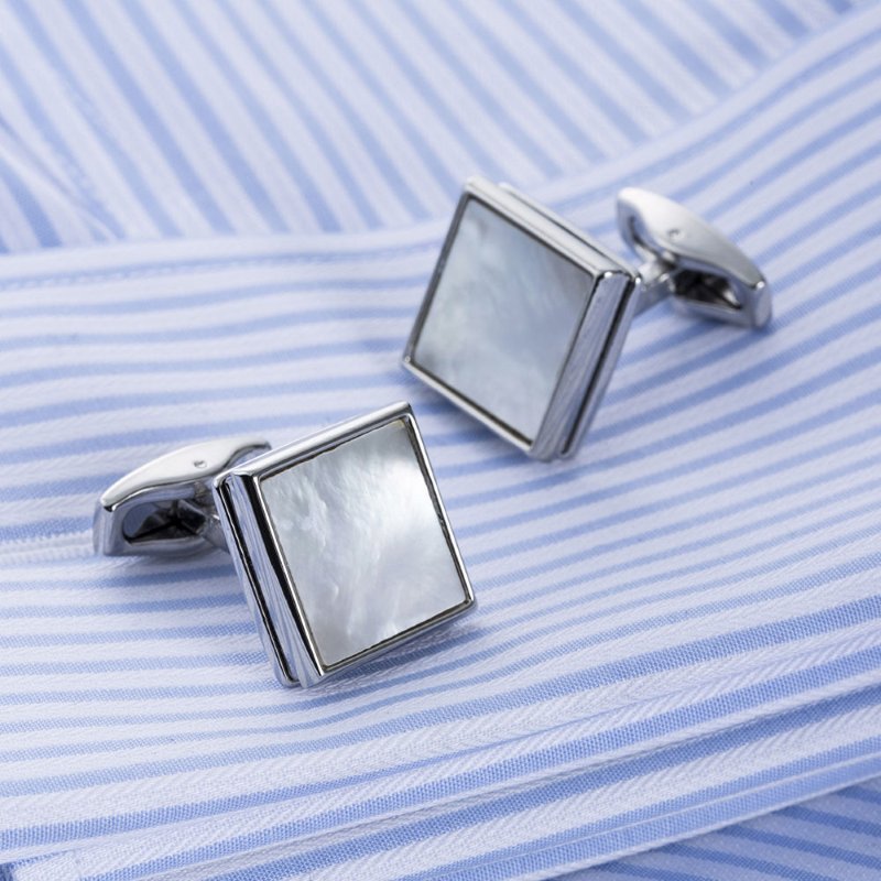 cuff links on dress shirt for display