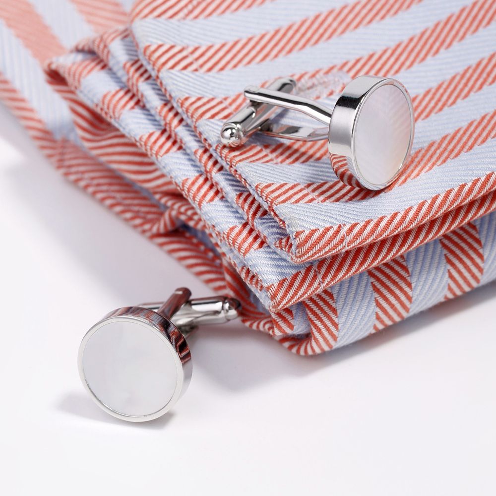 2 cuff links on dress shirt sleeve