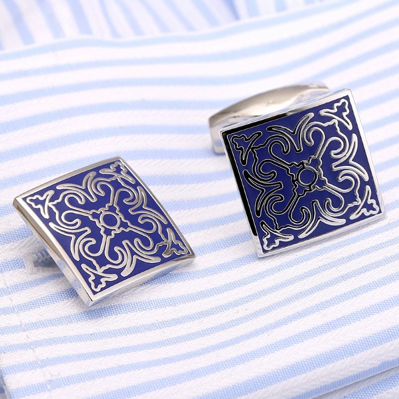 Boîte d'accessoires pour boutons de manchette pour hommes en or marbré