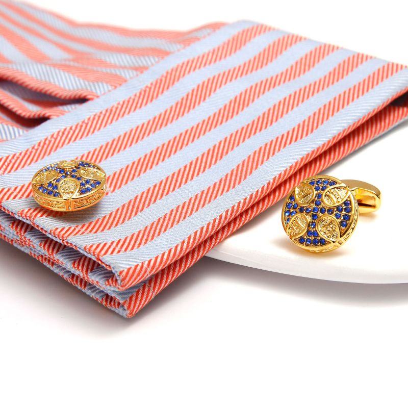 Boîte d'accessoires pour boutons de manchette pour hommes en or marbré