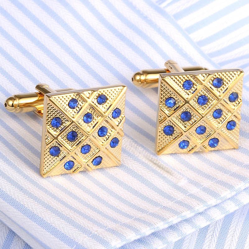 Boîte d'accessoires pour boutons de manchette pour hommes en or marbré