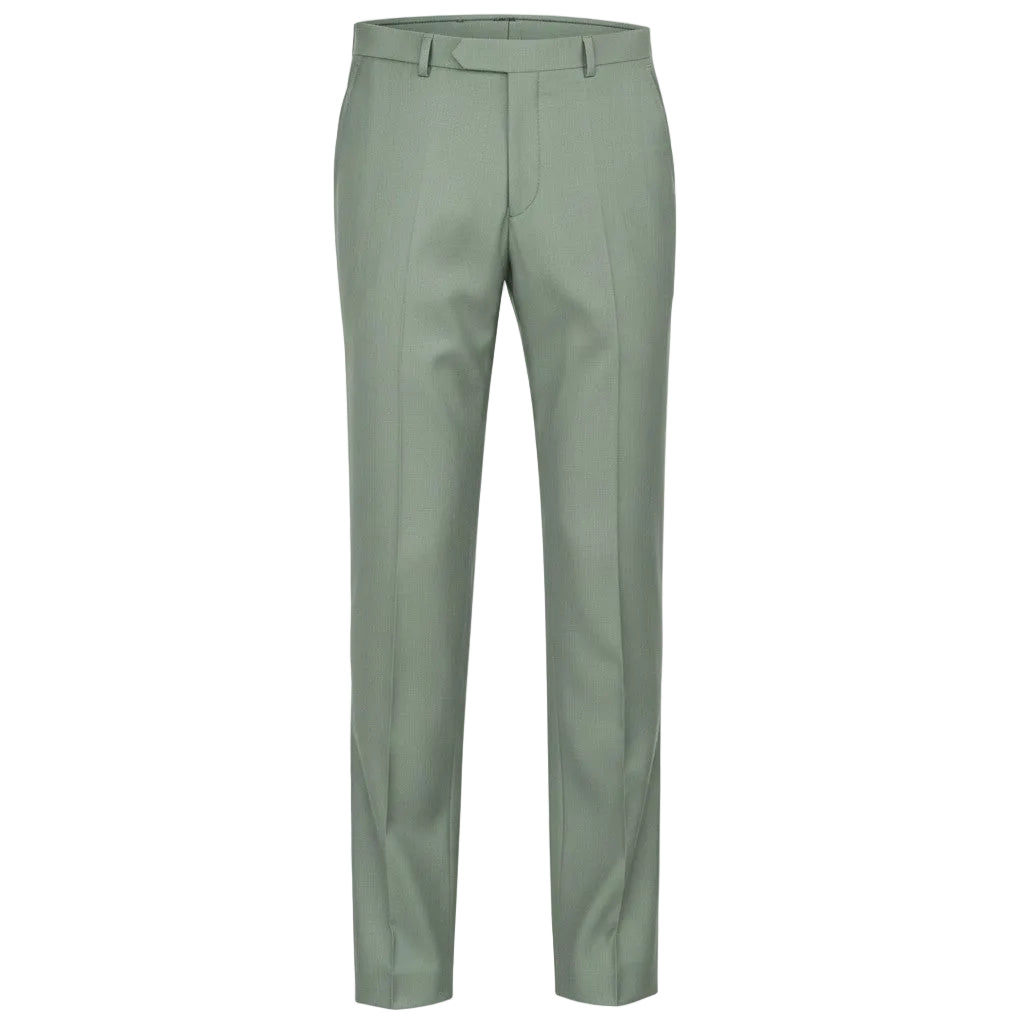 Green dress pants on a white background