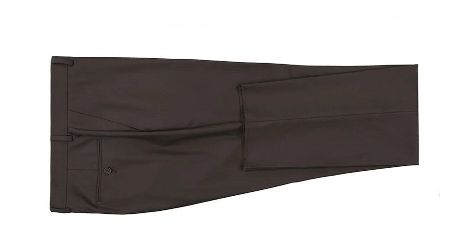 Dress Pants Regular Leg Un-Hemmed Bottoms in Brown