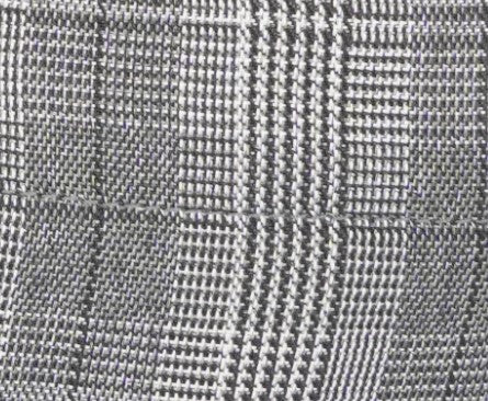 Close-up of the checkered weave of the Black Plaid French Cuff Dress Shirt Set with Cuff Links, Tie and Pocket Square.