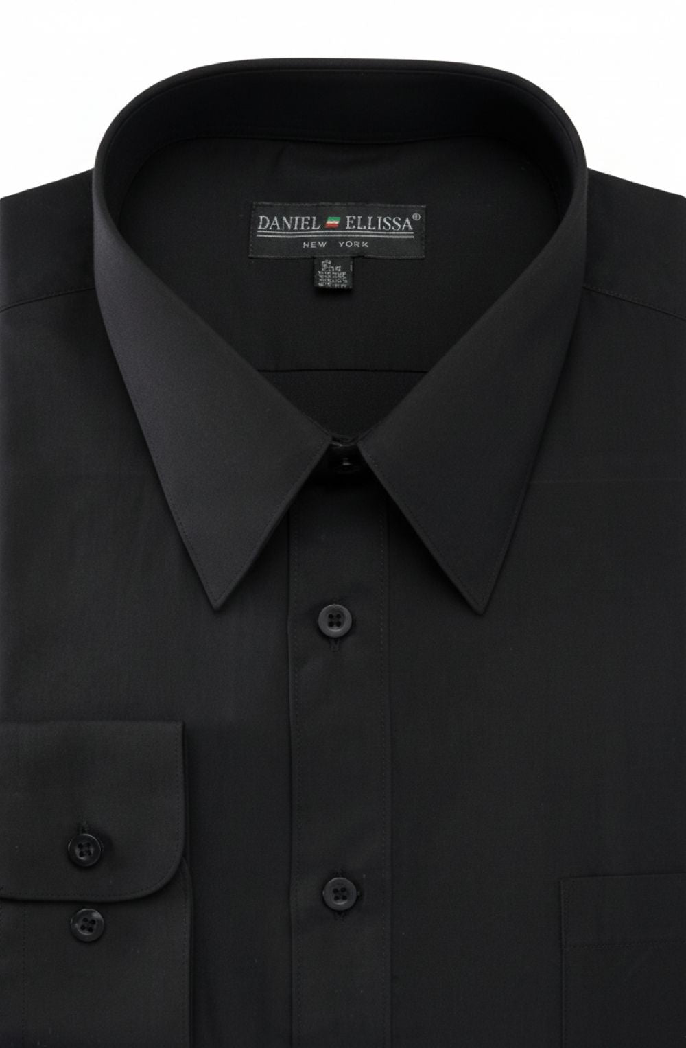 Basic Dress Shirt Convertible Cuff Regular Fit in Black