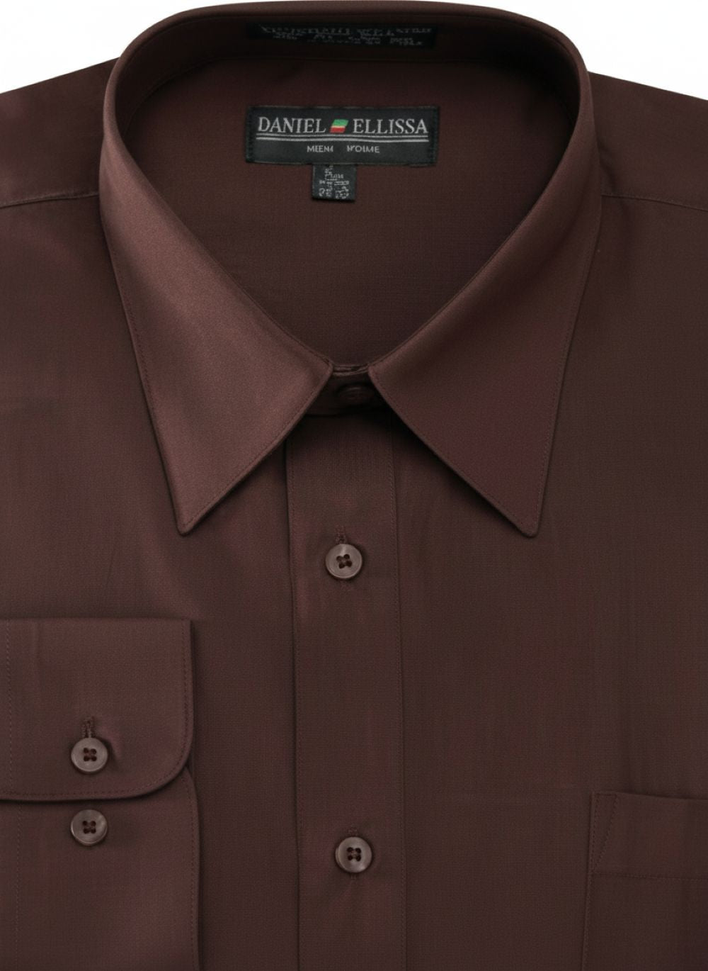 Basic Dress Shirt Convertible Cuff Regular Fit in Dark Brown