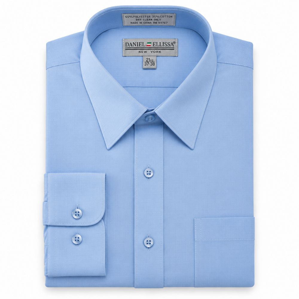 Basic Dress Shirt Convertible Cuff Regular Fit in Light Blue