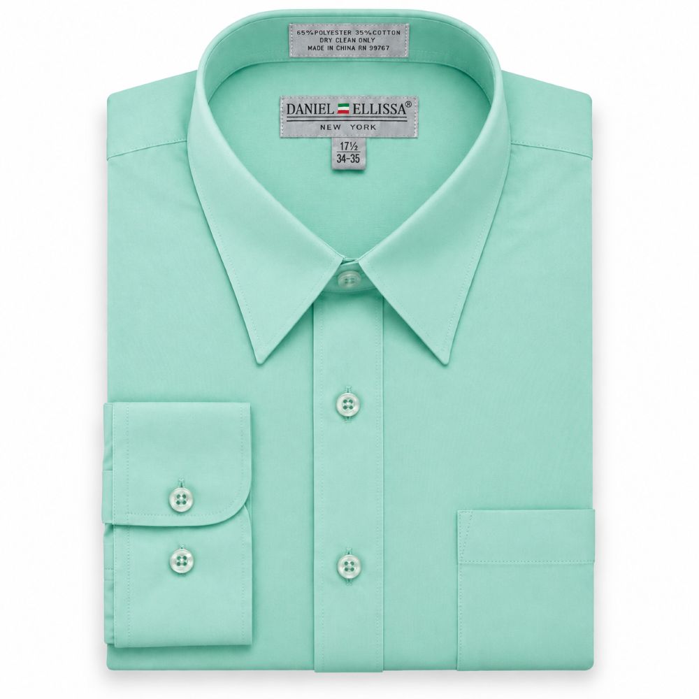 Basic Dress Shirt Convertible Cuff Regular Fit in Mint