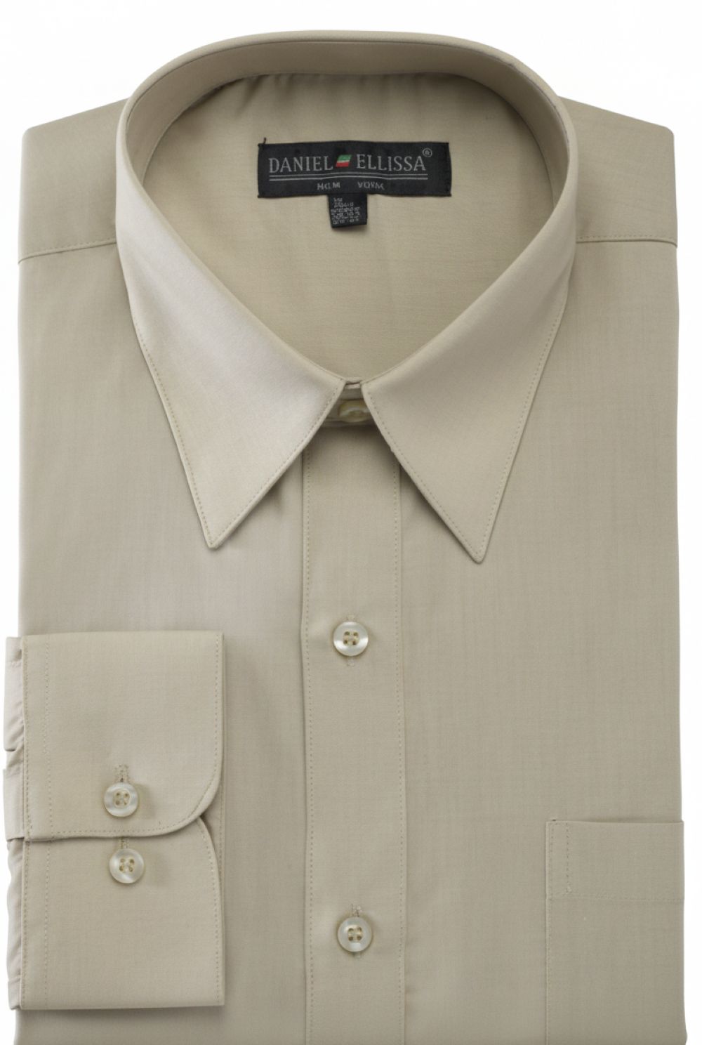 Basic Dress Shirt Convertible Cuff Regular Fit in Olive