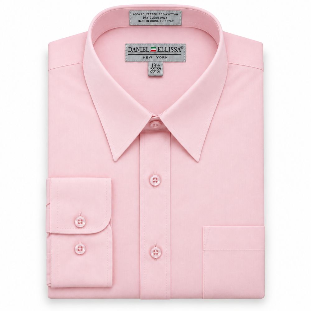 Basic Dress Shirt Convertible Cuff Regular Fit in Pink