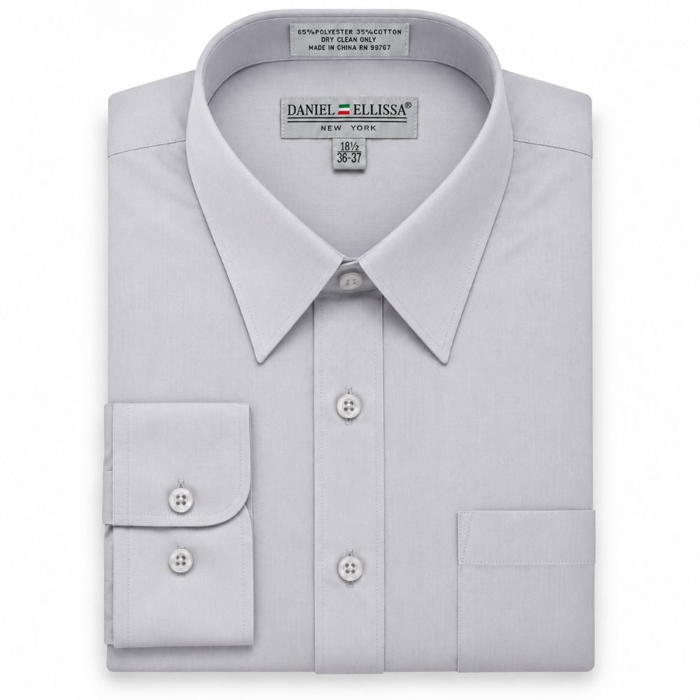 Basic Dress Shirt Convertible Cuff Regular Fit in Silver