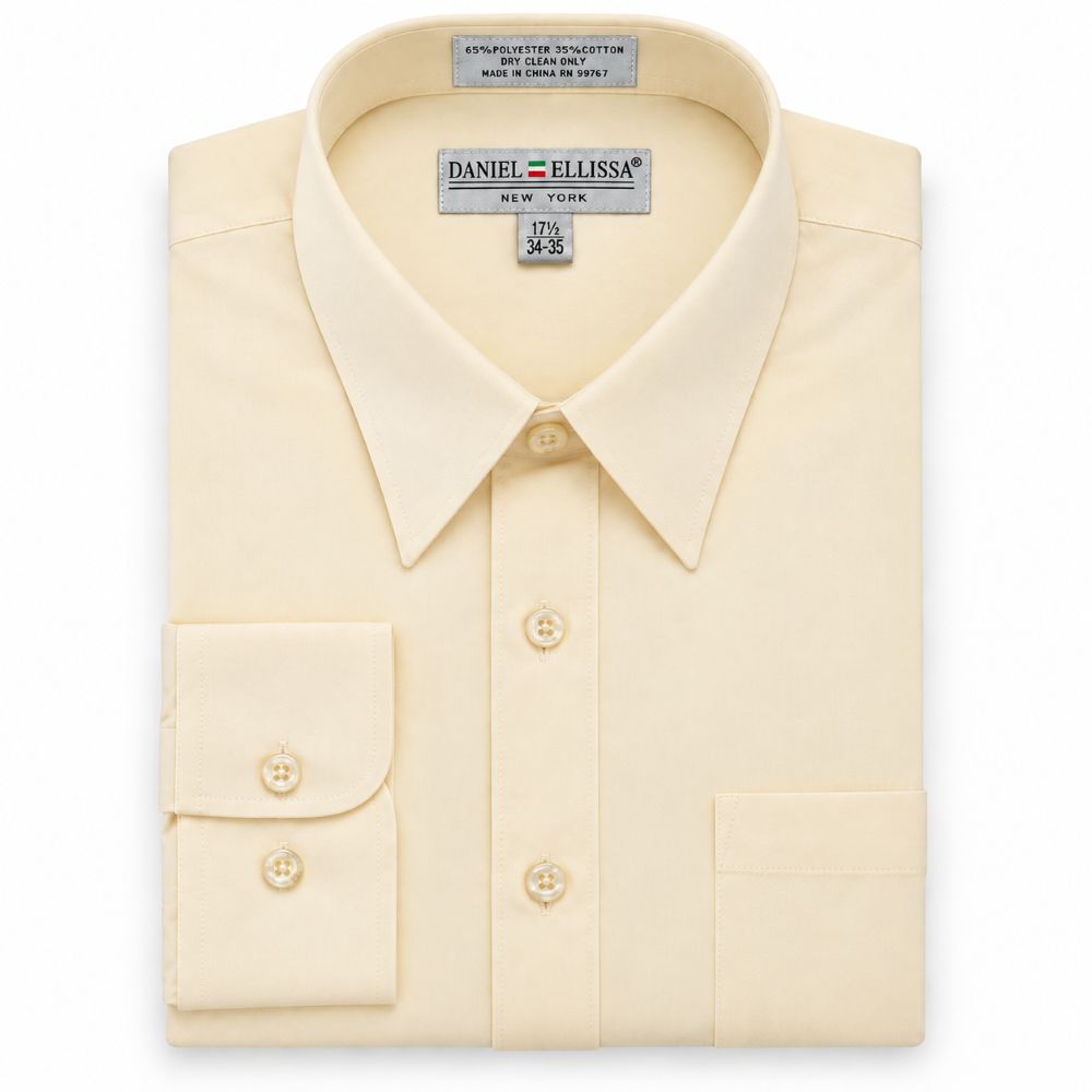 Basic Dress Shirt Convertible Cuff Regular Fit in Soft Butter