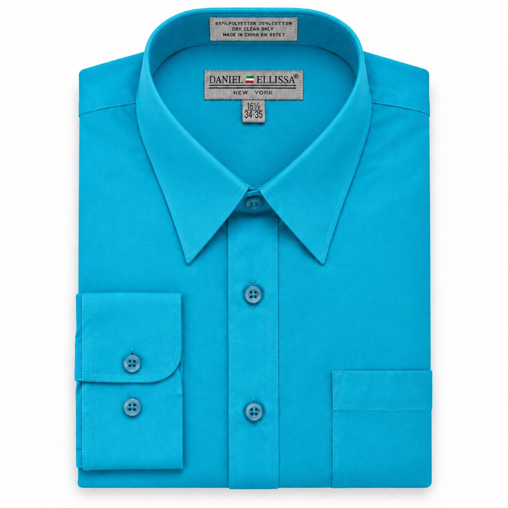 Basic Dress Shirt Convertible Cuff Regular Fit in Turquoise