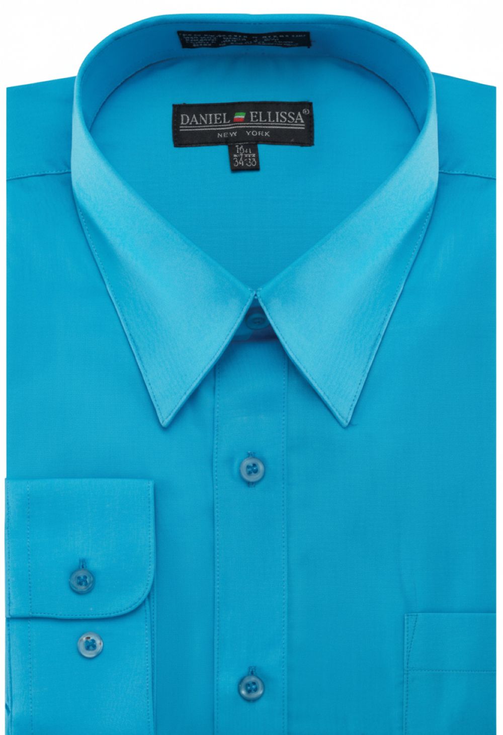 fitted lace wedding dress Men's Basic Dress Shirt Convertible Cuff Regular Fit in Turquoise 16½ 32/33 / Turquoise