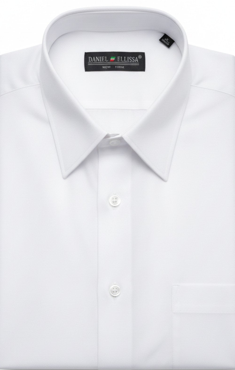 Men's Basic Dress Shirt Convertible Cuff Regular Fit in White 15½ 34/35 / White