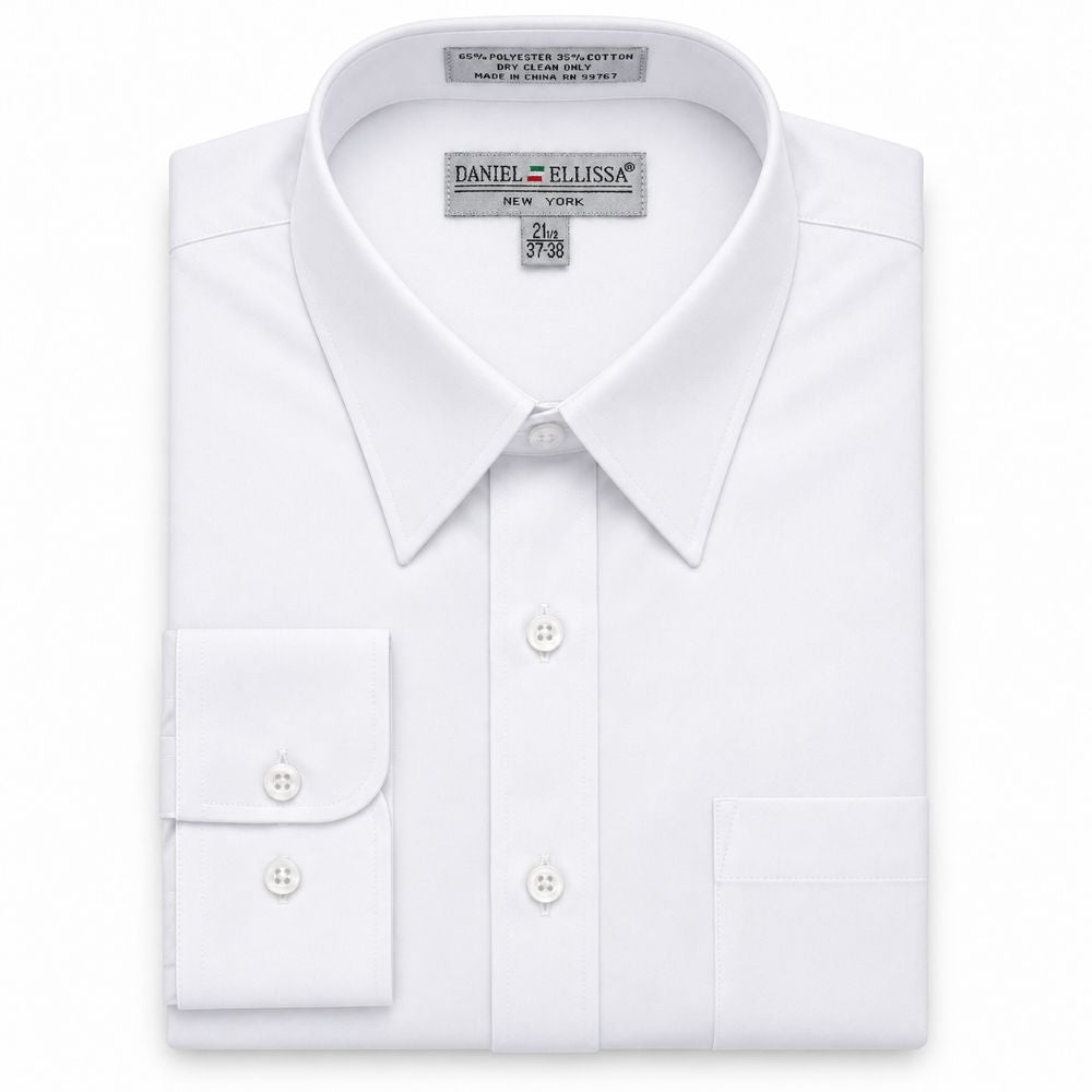 Basic Dress Shirt Convertible Cuff Regular Fit in White