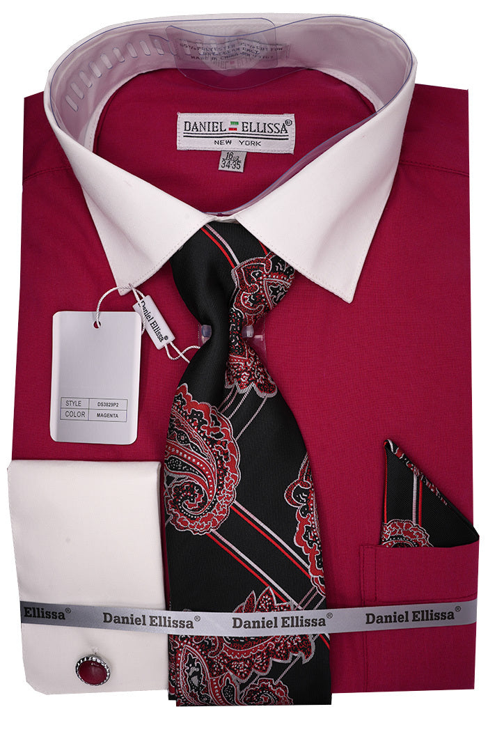 strapless open back dress Shirt and Tie Combo Men Pink Daniel Ellissa D1P2 main image 0