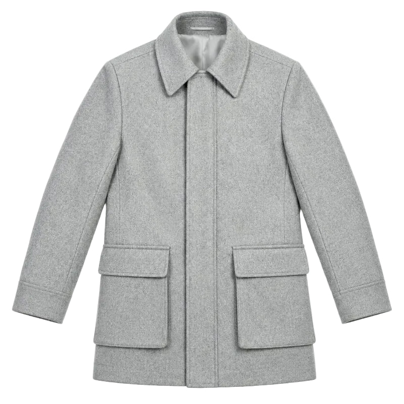 English Laundry Gray Slim Fit Wool Blend Short Coat