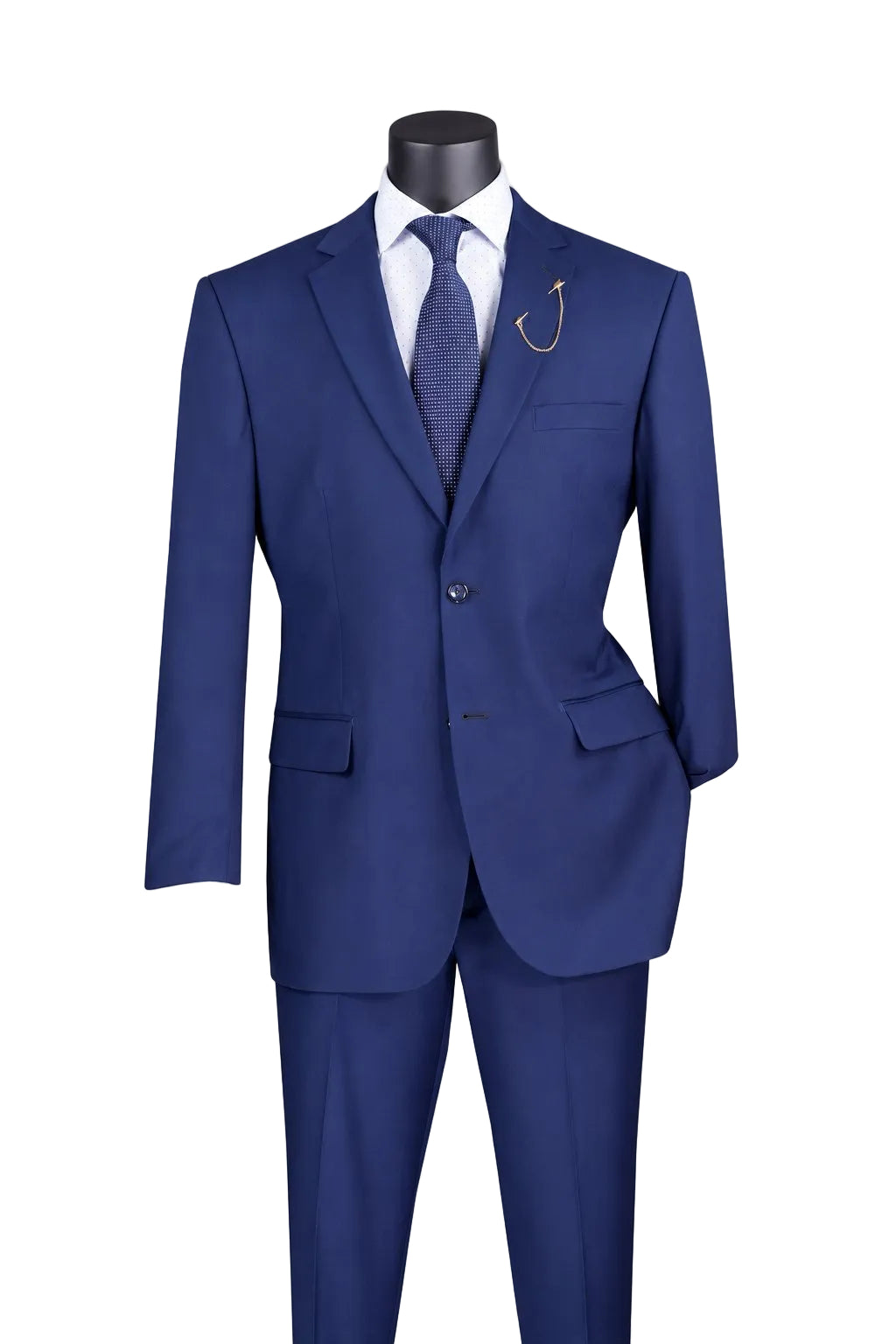 Nola Collection - Patriot Blue Regular Fit 2 Piece Suit with Adjustable Waistband Pants