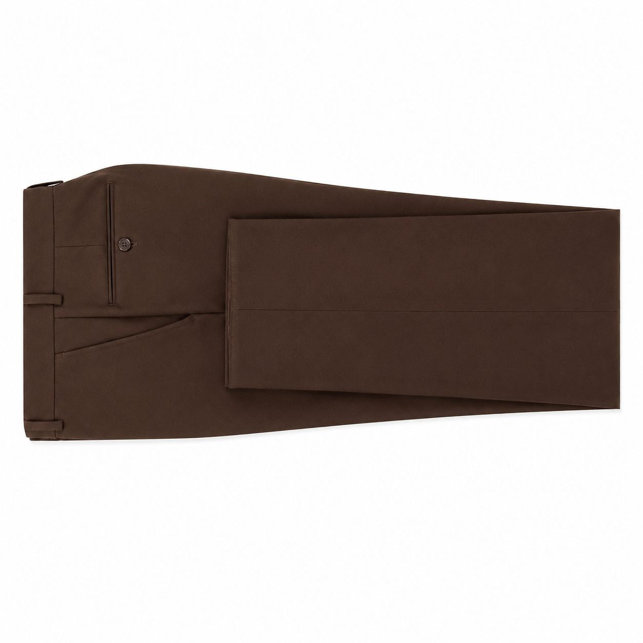 Pre-Hemmed Flat Front Adjustable Waistband Pants - Brown