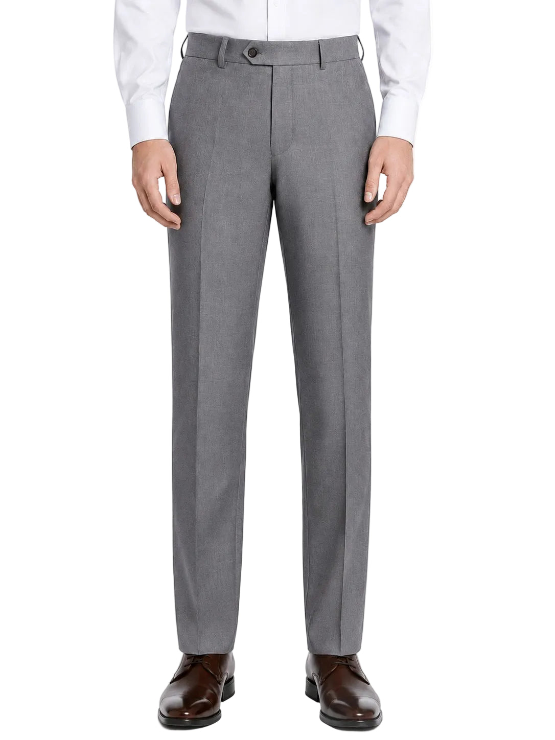 Pre-Hemmed Flat Front Adjustable Waistband Pants - Medium Gray