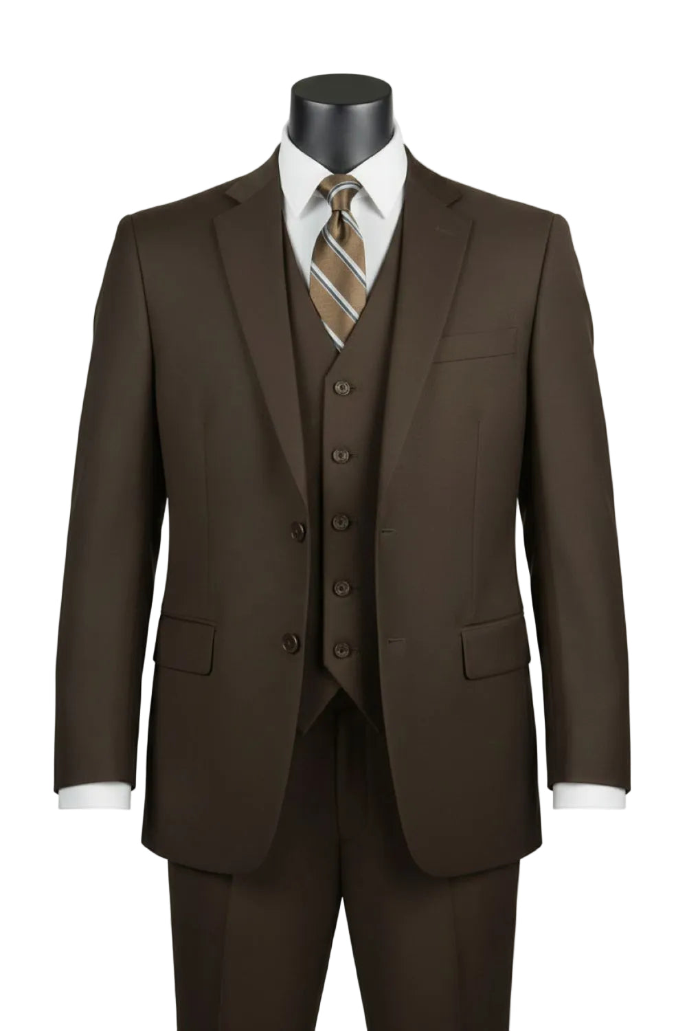 Morgan Collection - Regular Fit 3 Piece Suit 2 Button Brown
