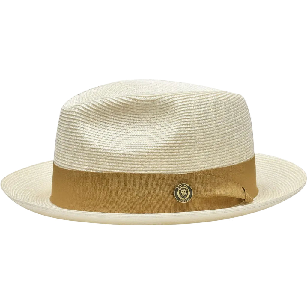 Francesco Collection - Ivory Braided Snap Brim Fedora Hat