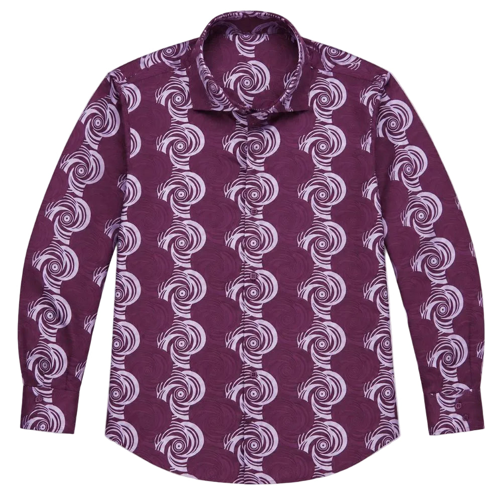 Dress Shirt Regular Fit Designer Pattern In Purple