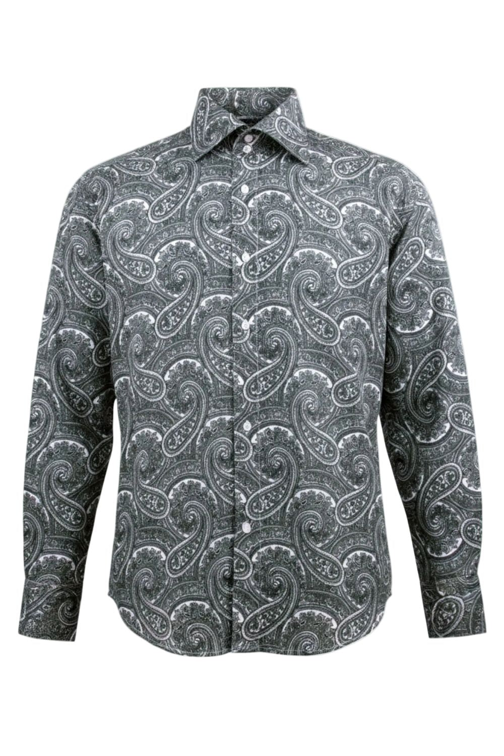 Dress Shirt Regular Fit Paisley Pattern In Black