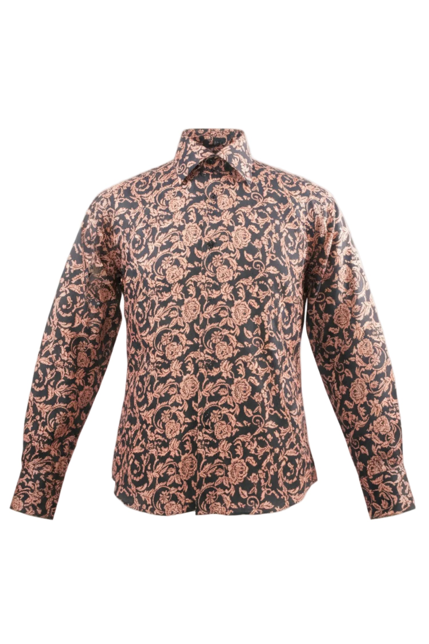 Dress Shirt Regular Fit Paisley Pattern In Tan