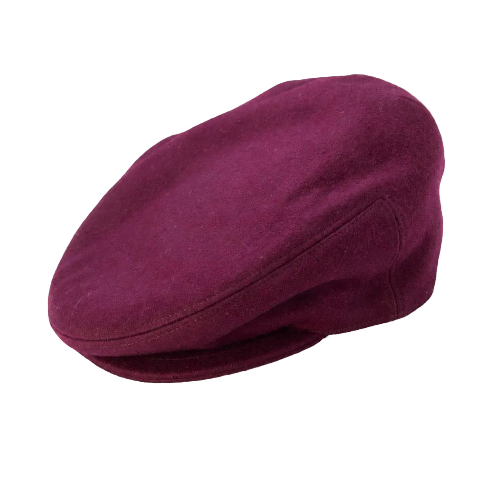 Men’s Classic Wool Blend Ivy Flat Cap – Burgundy