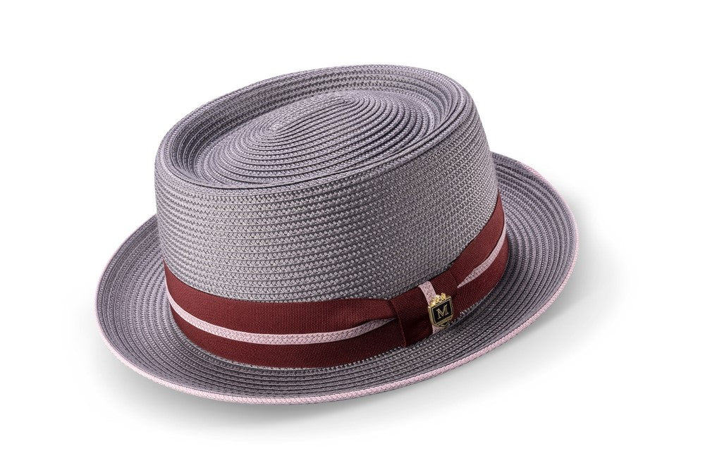Men's Gray Pork Pie Style Hat