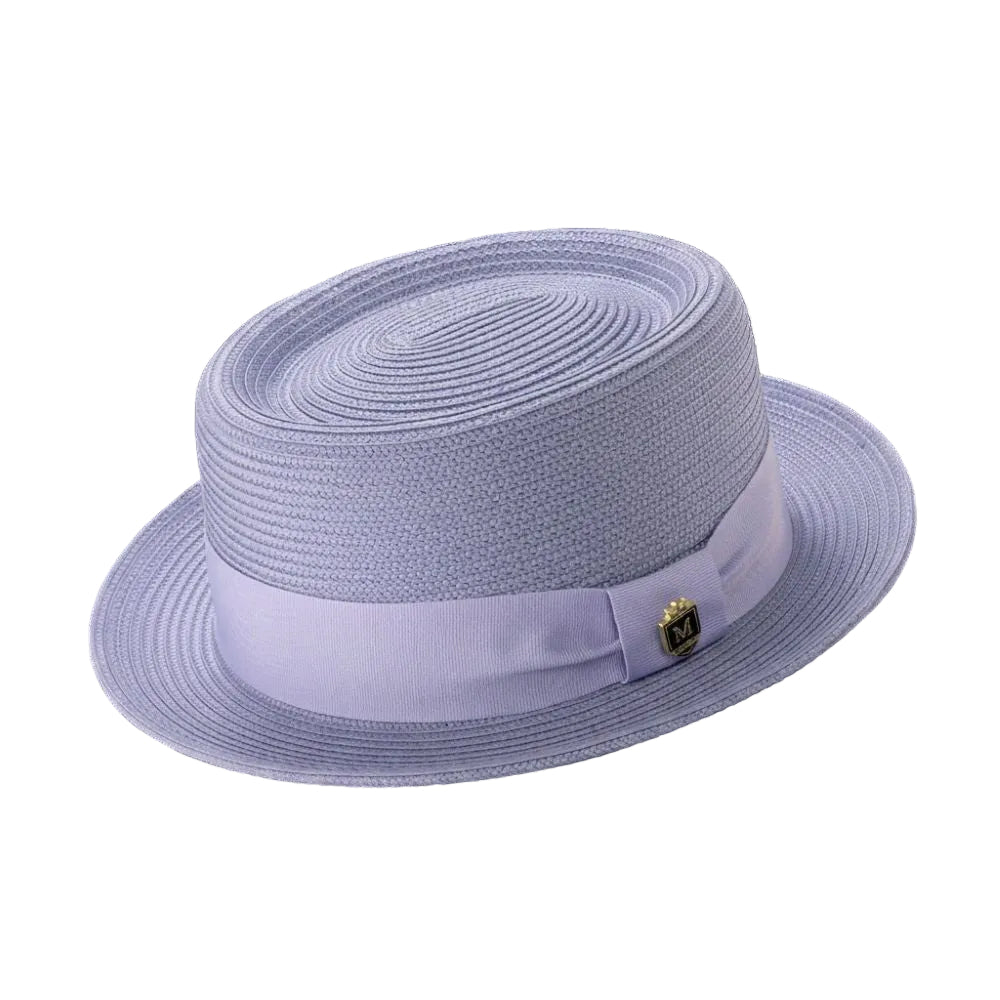 Men's Braided Hat Pork Pie Style in Lilac