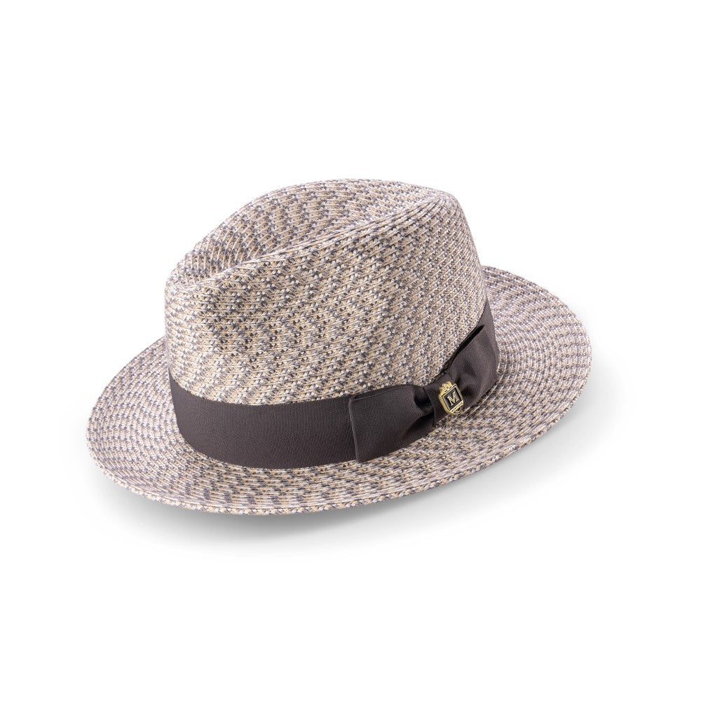 Men’s Gray Woven Textured Patterned Fedora Hat