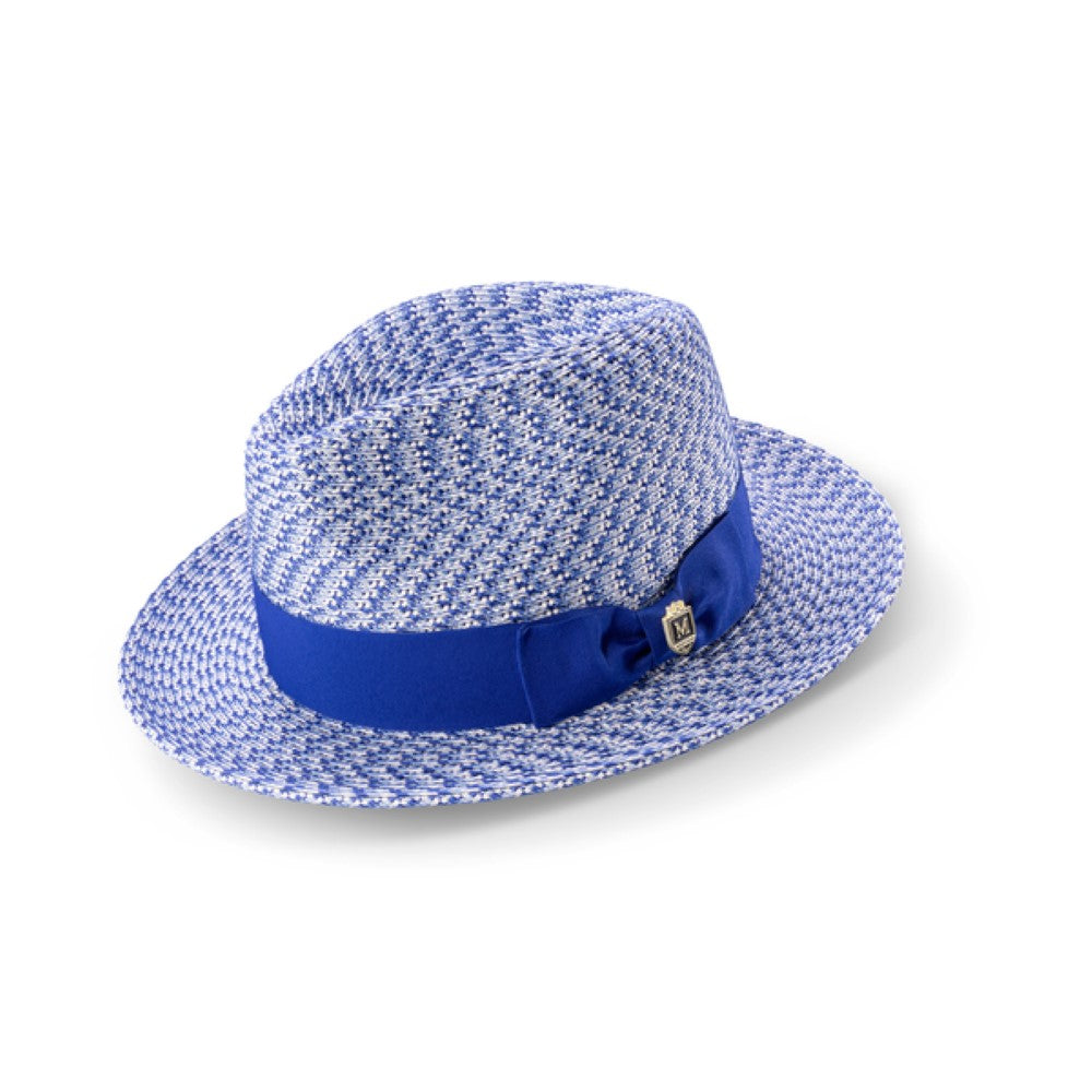 Men’s Royal Woven Textured Patterned Fedora Hat