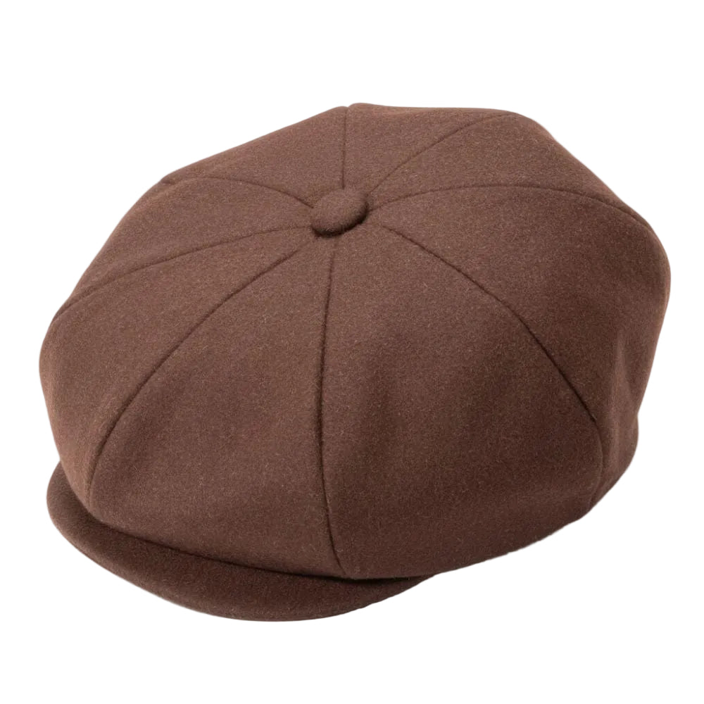 Brown Wool Felt Newsboy Cap