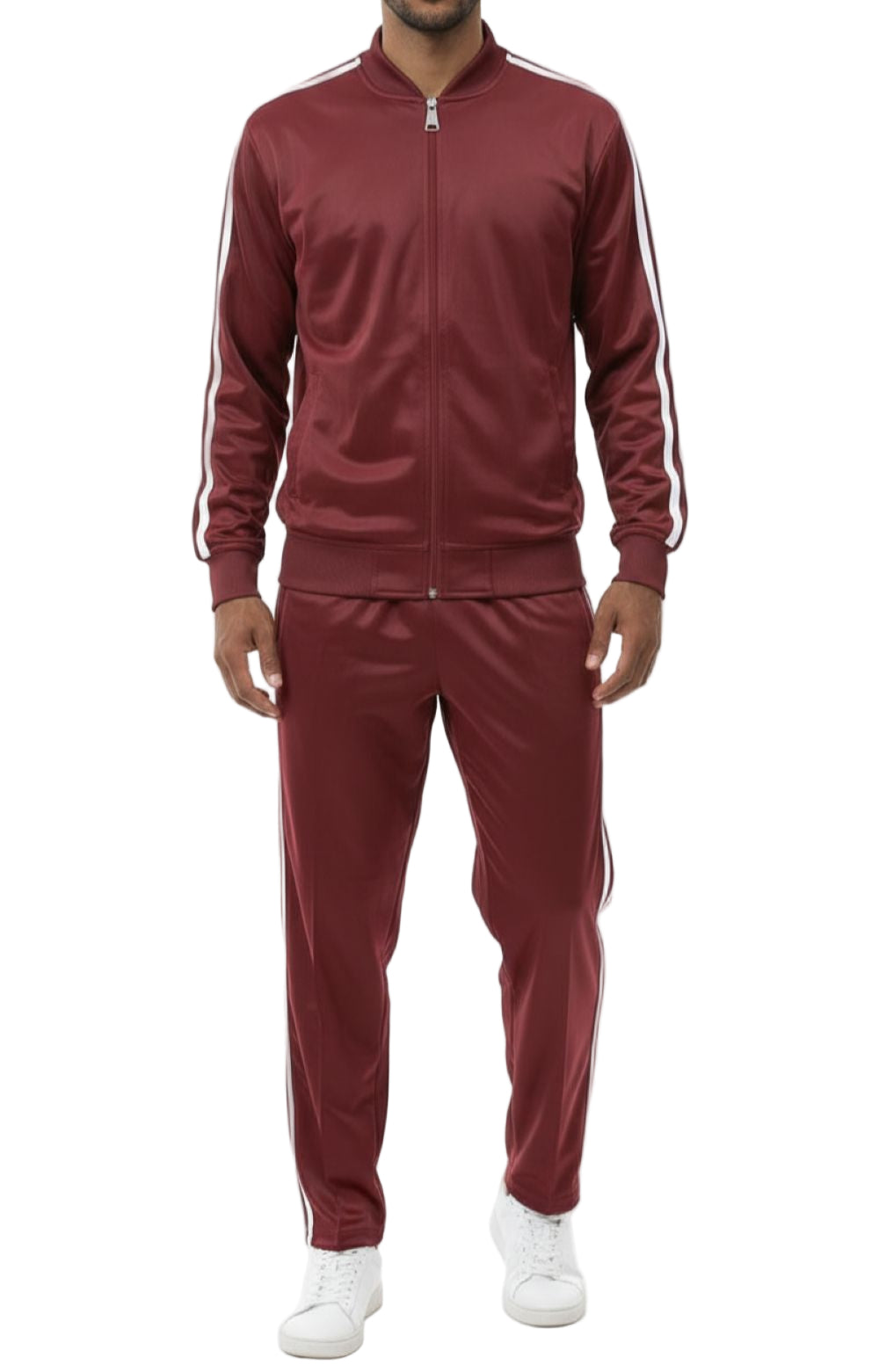 Men's Casual Jogging Set 2 Piece in Burgundy