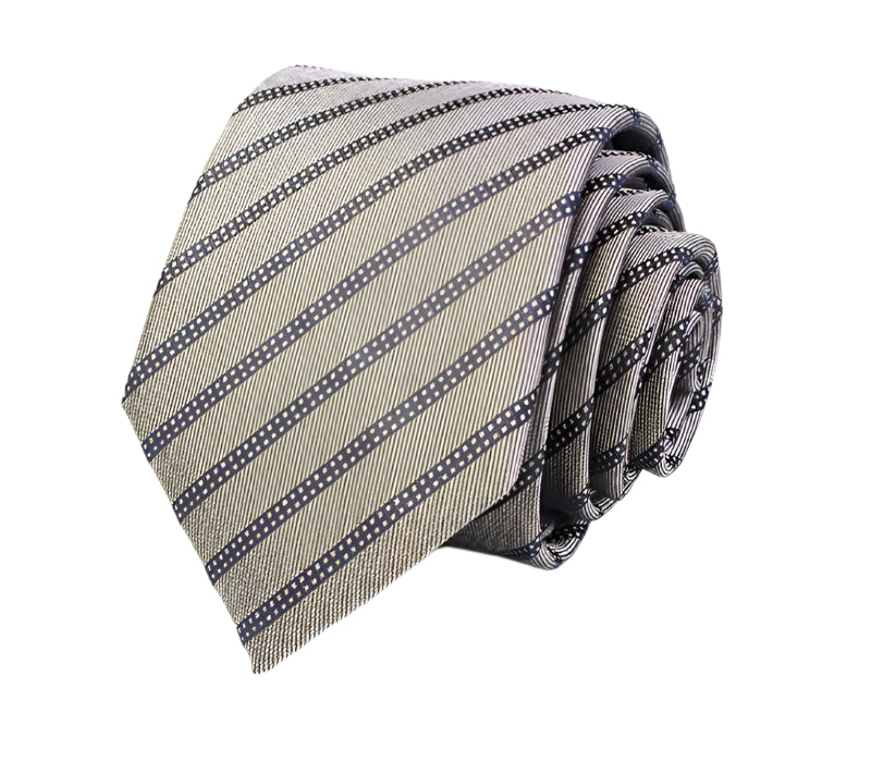 Beige Diagonal Striped Tie