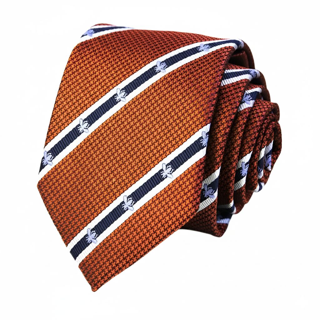 Brown Diagonal Striped Tie