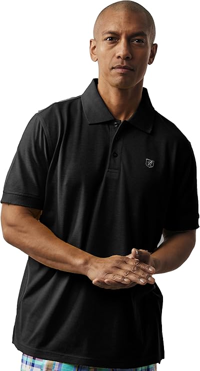 Stacy Adams - Cotton Polo Shirt in Black