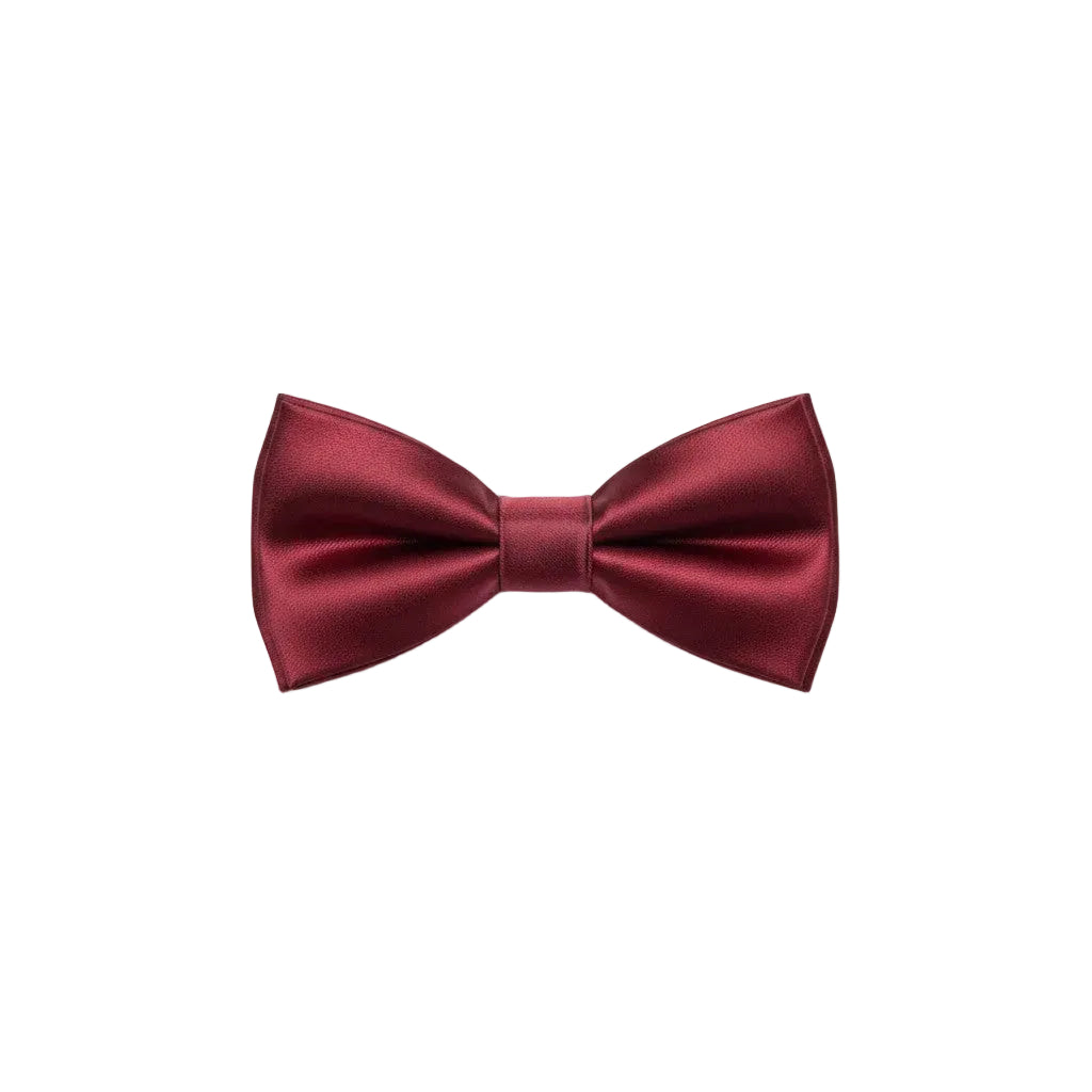 Burgundy Satin Bow Tie