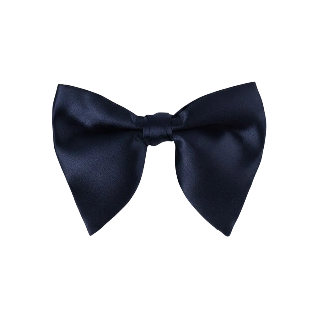 Navy blue bow tie on a white background