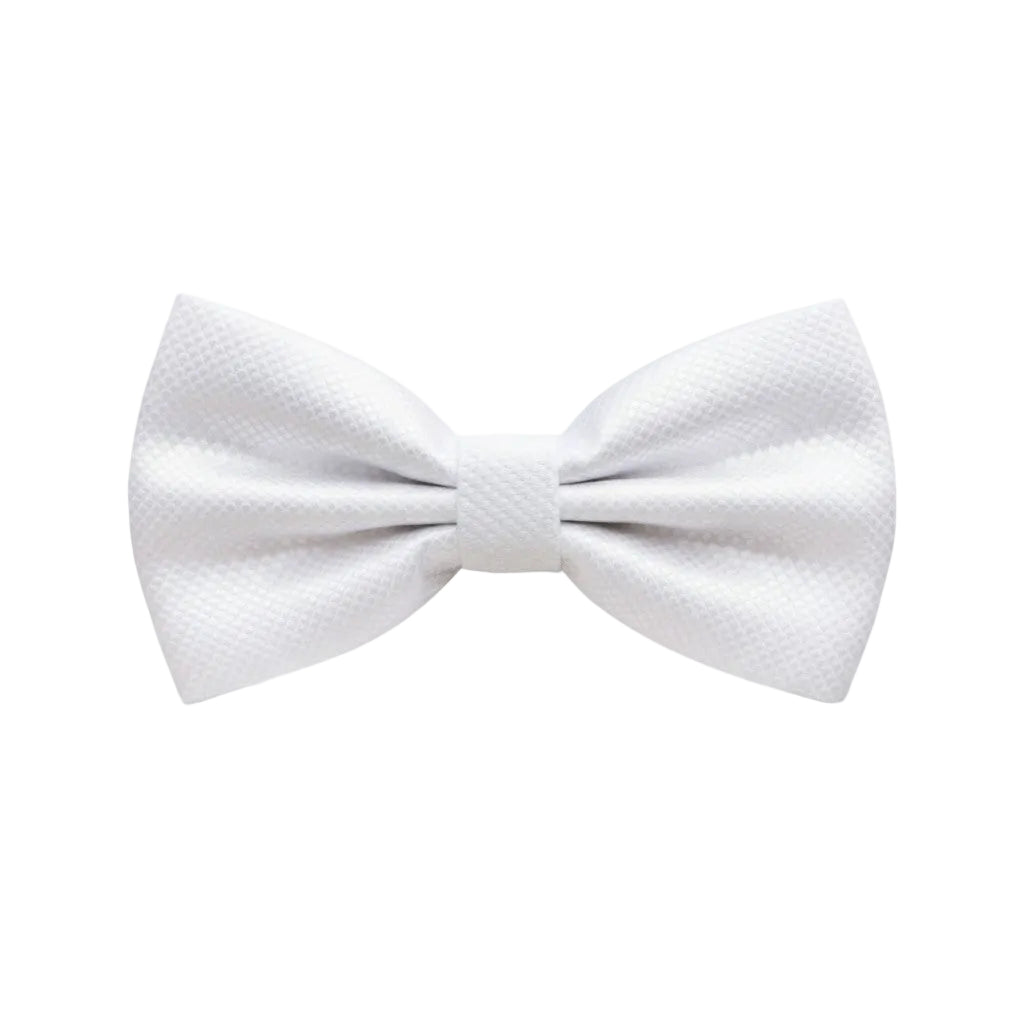 White Textured Bow Tie